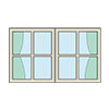 Windows ｜ Curtains-Clip Art ｜ Illustrations ｜ Free Material