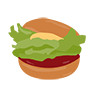 Hamburger --Clip Art ｜ Illustration ｜ Free Material