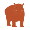 Kawama ｜ Hippopotamus ｜ Clip art ｜ Illustration ｜ Free material