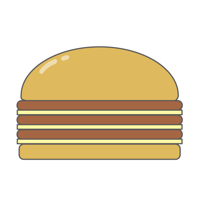 ハンバーガー｜Hamburger - 挿絵 / クリップアート / 無料 / 家電 / 乗り物 / 動物 / 家具 / イラスト / ダウンロード