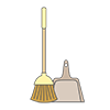 Broom ｜ Dustpan ――Clip art ｜ Illustration ｜ Free material