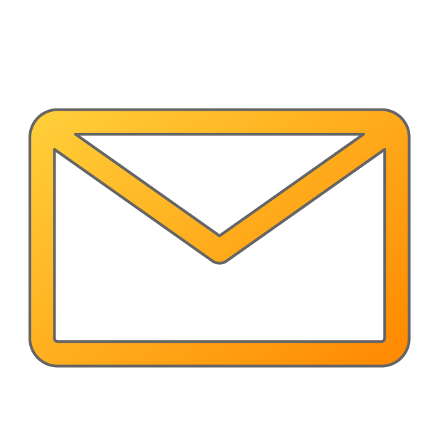 Email Mark ｜ Email Logo ｜ Icon ｜ Letter ｜ Orange ｜ Gradient ｜ Simple-Illustration / Clip Art / Free / Home Appliance / Vehicle / Animal / Furniture / Illustration / Download