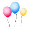 Balloons ｜ 3 colors ｜ Red ｜ Blue ｜ Yellow ｜ Fly ｜ Fluffy --Clip art ｜ Illustration ｜ Free material
