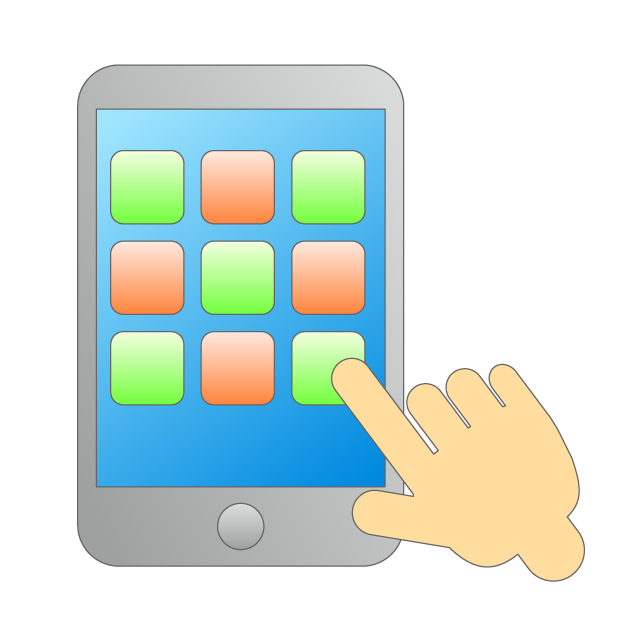 Smartphone ｜ Touch Panel ｜ Technology ｜ Mobile Phone ｜ Hand ｜ Pointing ｜ App-Illustration / Clip Art / Free / Home Appliances / Vehicles / Animals / Furniture / Illustrations / Download