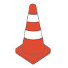 Color Cone ｜ Pole ｜ Safety Cone ｜ Construction Site ｜ Worker ｜ Under Construction ｜ Don't Enter --Clip Art ｜ Illustration ｜ Free Material