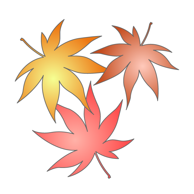 Autumn leaves ｜ Autumn leaves ｜ Kaede ｜ Red ｜ Yellow ｜ Brown ｜ Gradient-Illustration / Clip art / Free / Home appliances / Vehicles / Animals / Furniture / Illustrations / Download