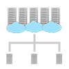Cloud server ｜ Web system ｜ Personal information ｜ Synchronize ｜ Two-way communication ｜ Cloud ｜ Computer-Clip art ｜ Illustration ｜ Free material