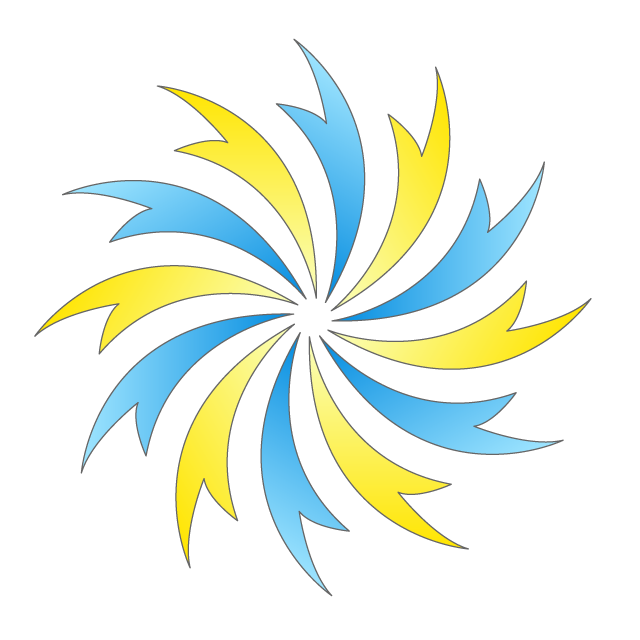 Rotating image ｜ Rotating violently ｜ Blue gradation ｜ Yellow ｜ Design ｜ Typhoon ｜ Wind-Illustration / Clip art / Free / Home appliances / Vehicles / Animals / Furniture / Illustrations / Download