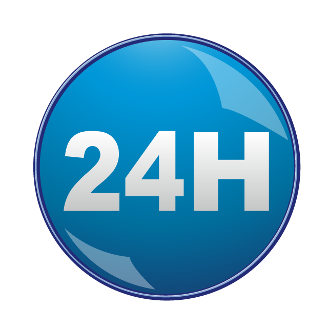 24-hour icon ｜ 24-hour button ｜ 24 mark ｜ 1 day ｜ Open 24 hours ｜ Three-dimensional ｜ 24H --Illustration / Clip art / Free / Home appliances / Vehicles / Animals / Furniture / Illustrations / Download