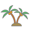 Palm Trees ｜ Sightseeing Spots --Clip Art ｜ Illustrations ｜ Free Material